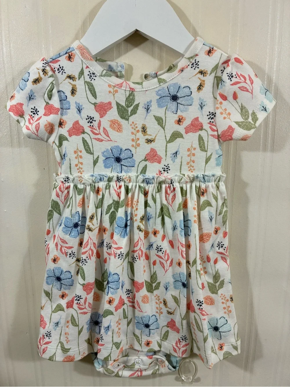 Carter's Coral Pink Cardigan with Floral Print Baby Dress